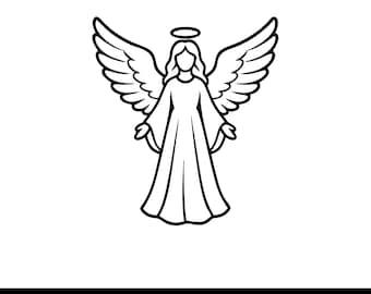 Angel SVG, Guardian Angel SVG, Angel Wings SVG, Religious svg, Christian svg, Faith svg, Heavenly Angel Clipart, Cricut Cut File png