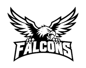 Falcons Mascot SVG, Eagle Mascot SVG, Falcon Team Logo SVG, Sports Mascot Svg, Eagle Png , Cricut Cut File, Dxf Eps Ai