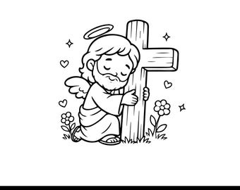 Jesus SVG, Cute Jesus SVG, Christian SVG, Jesus Loves Me svg, Religious svg, Bible svg, Faith svg, Cricut Cut File