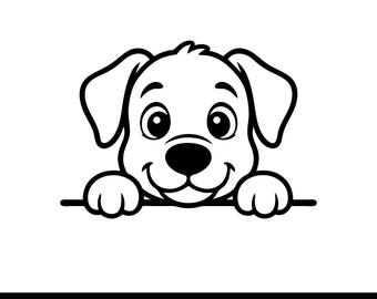 Cute Puppy SVG, Dog Face SVG, Puppy Peek SVG, Cute Dog svg, Pet svg, Puppy Clipart, Dog Lover svg, Cricut Cut File png, Silhouette Design