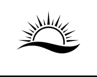 Sunrise SVG, Sun Rays SVG, Sun Silhouette SVG, Minimal Sun svg, Nature svg, Sunrise Clipart, Boho Sun svg, Cricut Cut File png