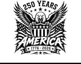250 Years America svg PNG Bundle, Patriotic Eagle 4th of July SVG, USA Independence Day Cut File for Cricut, American Flag Digital Download