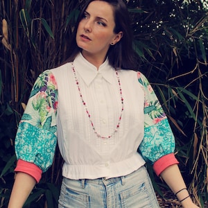 Reworked Blouse, Upcycled Clothing for Women, Edwardian Blouse, Upcycled Top, Reworked Vintage, Upcycled Clothing, Bohemian Clothing