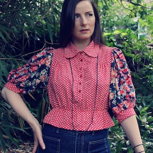 Reworked Blouse, Upcycled Clothing for Women, Edwardian Blouse, Upcycled Top, Reworked Vintage, Upcycled Clothing, Bohemian Clothing