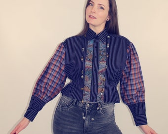 Reworked Blouse, Upcycled Clothing for Women, Edwardian Blouse, Upcycled Top, Reworked Vintage, Upcycled Clothing, Bohemian Clothing