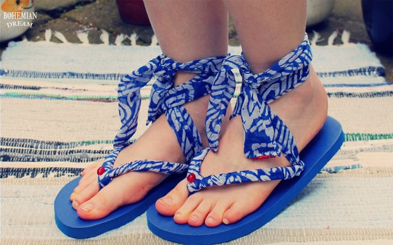 bohemian flip flops