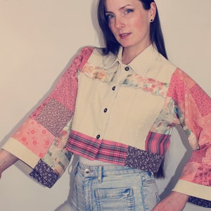 Upcycled Jacket, Upcycled Clothing for Women, Cropped Jacket, Reworked Jacket, Reworked Clothing, Upcycled Clothing, Slow Fashion
