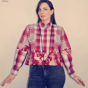 Reworked Blouse, Upcycled Clothing for Women, Upcycled Top