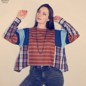 Upcycled Sweater Top, Upcycled Clothing for Women, Reworked Top