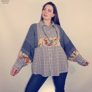 Upcycled Blouse, Upcycled Clothing for Women, Reworked Vintage