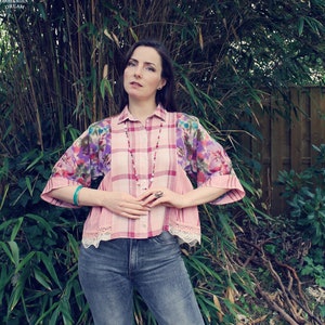 Upcycled Top, Upcycled Clothing for Women, Reworked Top, Patchwork Top, Upcycled Clothing, Sustainable Clothing