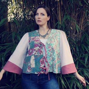 Upcycled Jacket, Upcycled Clothing for Women, Tie Jacket, Reworked Jacket, Reworked Clothing, Upcycled Clothing, Slow Fashion