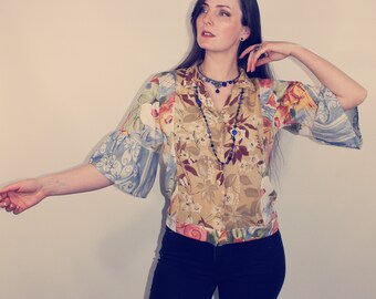 Upcycled Top, Upcycled Clothing for Women, Reworked Blouse, Recycled Top, Upcycled Clothing, Reworked Clothing, Recycled Clothing