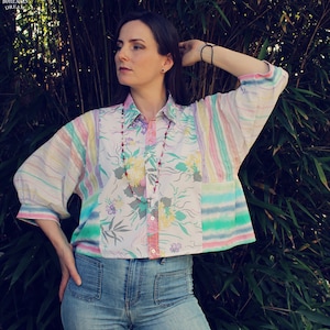 Reworked Blouse, Upcycled Clothing for Women, Upcycled Blouse