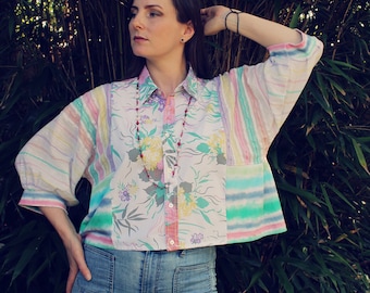 Reworked Blouse, Upcycled Clothing for Women, Upcycled Blouse