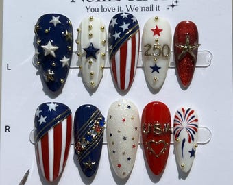 Stars & Stripes Celebration Nail Set US
