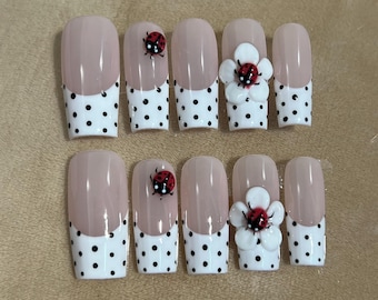 Ladybug Polka Bloom Nails