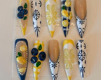 Sunny Lemon Blossom Nail Set