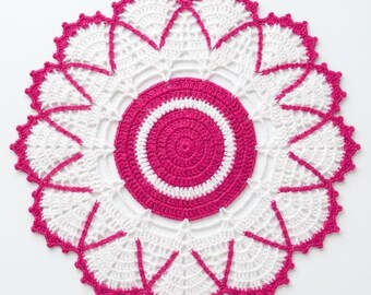 Crochet Doily Pattern PDF, Floral Lace Motif, Vintage Home Décor (Digital Download)