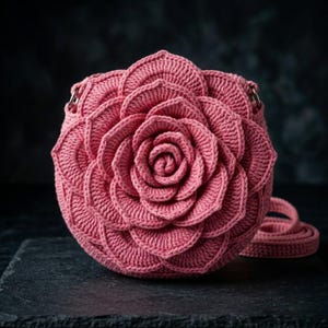 Crochet Rose Flower Bag Pattern PDF, 3D Blooming Purse, Beginner Friendly Handbag (Digital Download) image 5