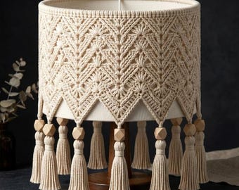 Patrón de pantalla de lámpara de ganchillo, cubierta de lámpara estilo boho, pantalla de encaje dahlia, decoración del hogar de ganchillo DIY