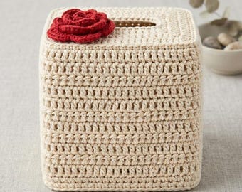 Patrón de ganchillo para funda de caja de pañuelos / Decoración acogedora para el hogar (para principiantes) (Descarga en PDF)