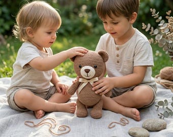 Patrón de amigurumi de oso de peluche clásico en PDF / Juguete de peluche ideal para principiantes