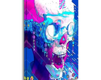 cyberpunk profile Canvas Wall Art Poster Print Living Room Decor