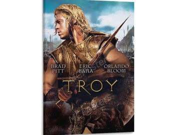 Troy Brad Pitt Canvas Wall Art Poster Print Living Room Decor