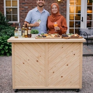 Folding Coffee Bar Plans | DIY Mobile Event Bar PDF | Portable Espresso Cart Woodworking Guide PDF Download