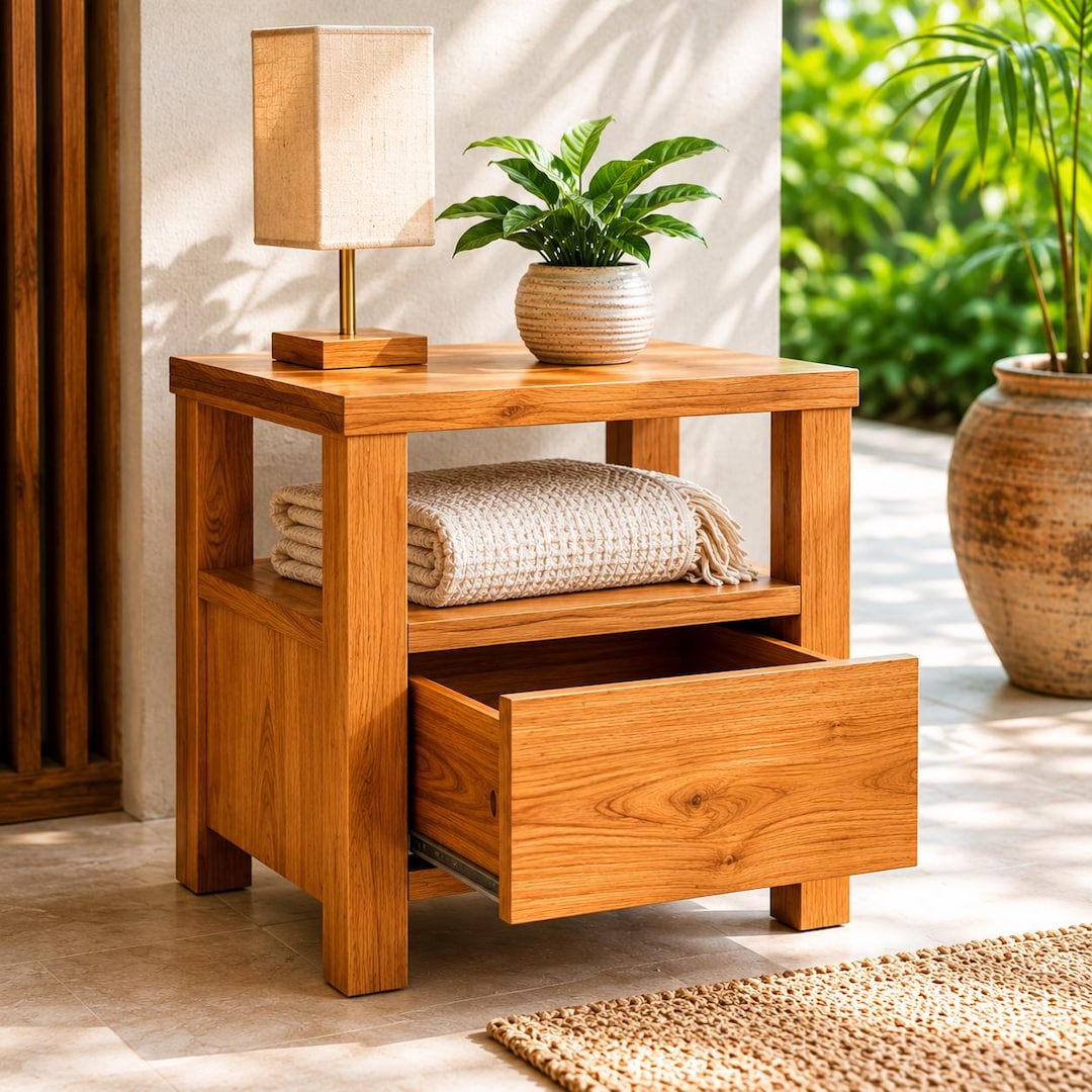 Modern Bedside Table Plans PDF | DIY Nightstand With Drawers | Wooden ...
