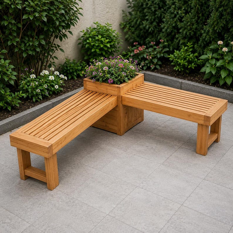 Outdoor Bench With Planter Plans | DIY Garden Benches With Integrated ...