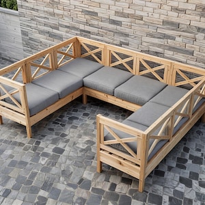Patio Sectional Sofa Plans | 2-Seat, 3-Seat Woodworking Bundle (PDF)