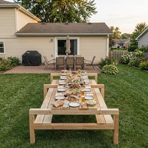 Tired of small outdoor tables? This DIY 12ft picnic table build plan is the ultimate backyard upgrade. Easy-to-follow diagrams with a 76-inch wide base for maximum legroom. Build it this weekend with standard lumber!