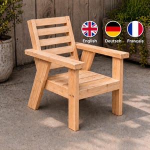 DIY Outdoor Wood Chair Build Plan: Garden Lounge-Outdoor patio furniture (PDF Download)