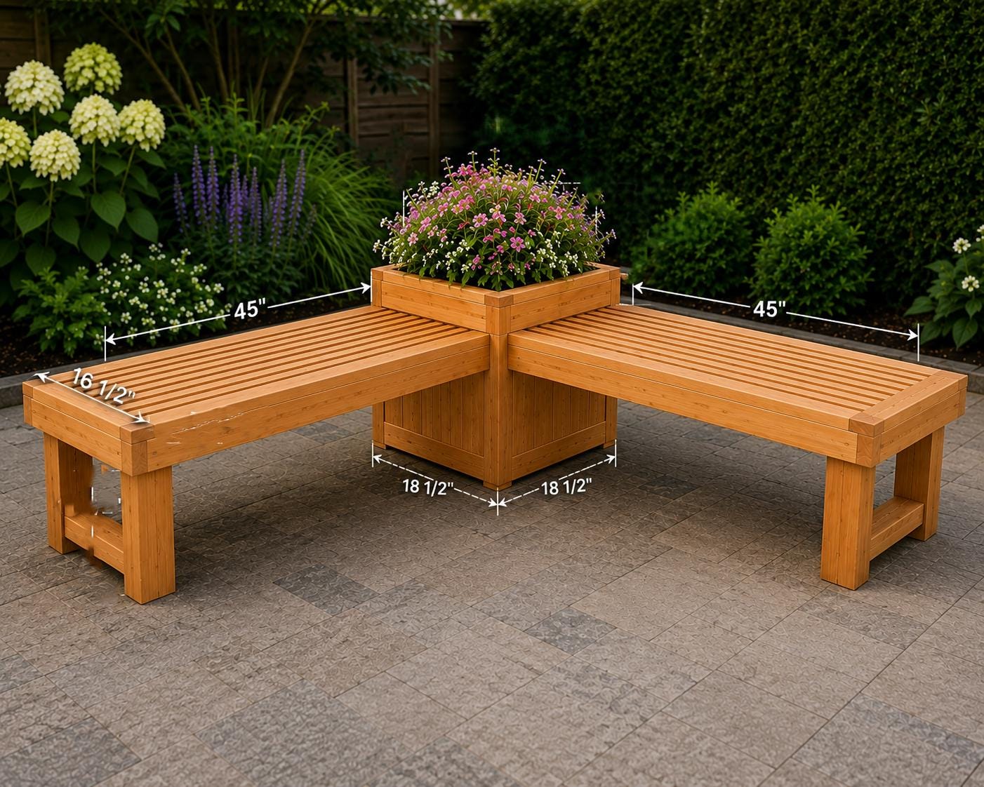 Outdoor Bench With Planter Plans | DIY Garden Benches With Integrated ...