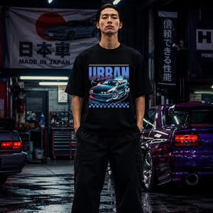 JDM Shirt Japanese Racing Tee Drift Car Graphic Retro Car T Shirt Street Racing Apparel Car Enthusiast Gift Neon Drift Tee