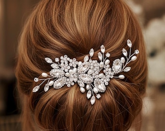 Pearl Bridal Hair Comb Silver Wedding Hair Accessory for Brides Bridesmaids