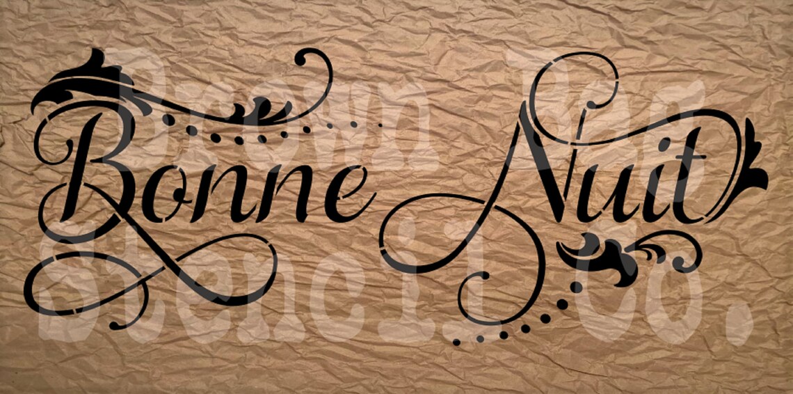 French Stencil Bonne Nuit 8x20-Reusable Mylar | Etsy