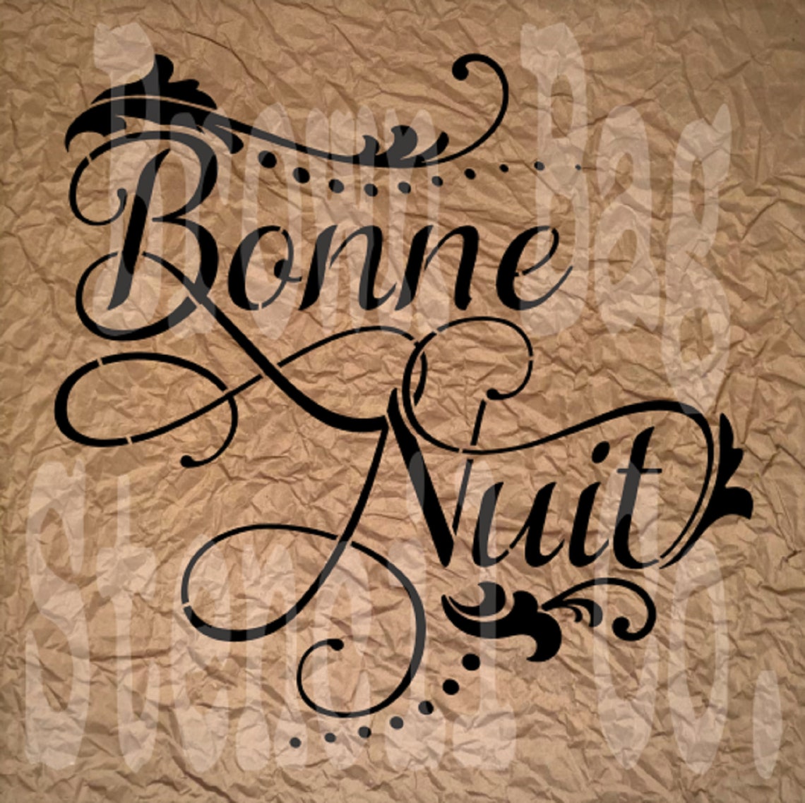 French Stencil Bonne Nuit 8x20-Reusable Mylar | Etsy