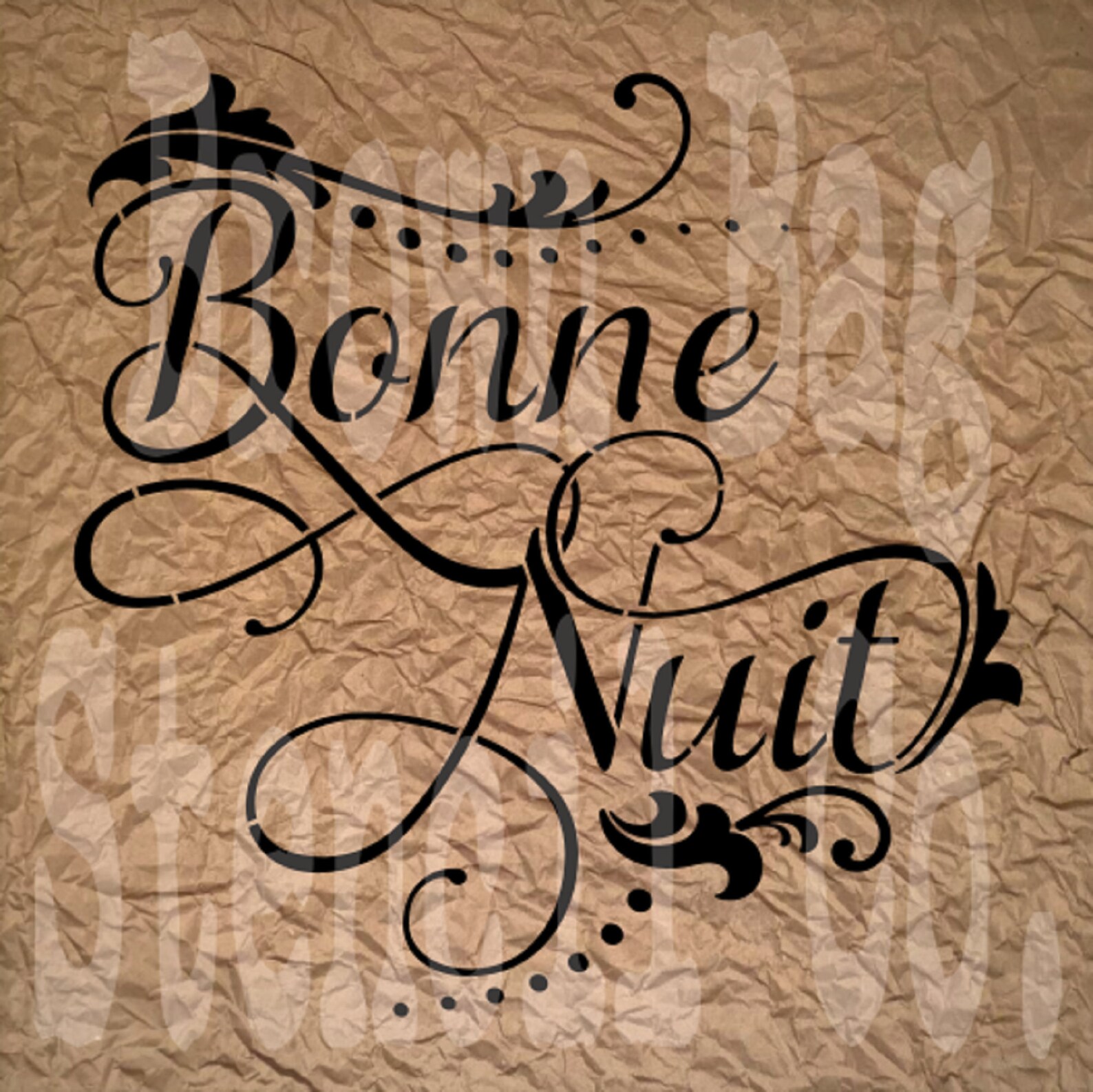 French Stencil Bonne Nuit 8x20-Reusable Mylar | Etsy
