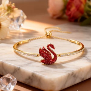 Swarovski Swan Bracelet - Etsy