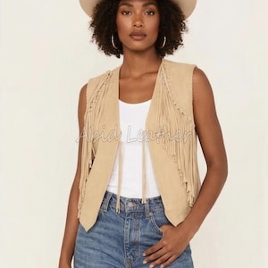 Suede Fringe Vest - Etsy