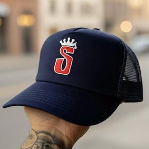 Stussy S Crown Trucker Snapback Cap Navy Blue Logo Baseball Hat - Etsy