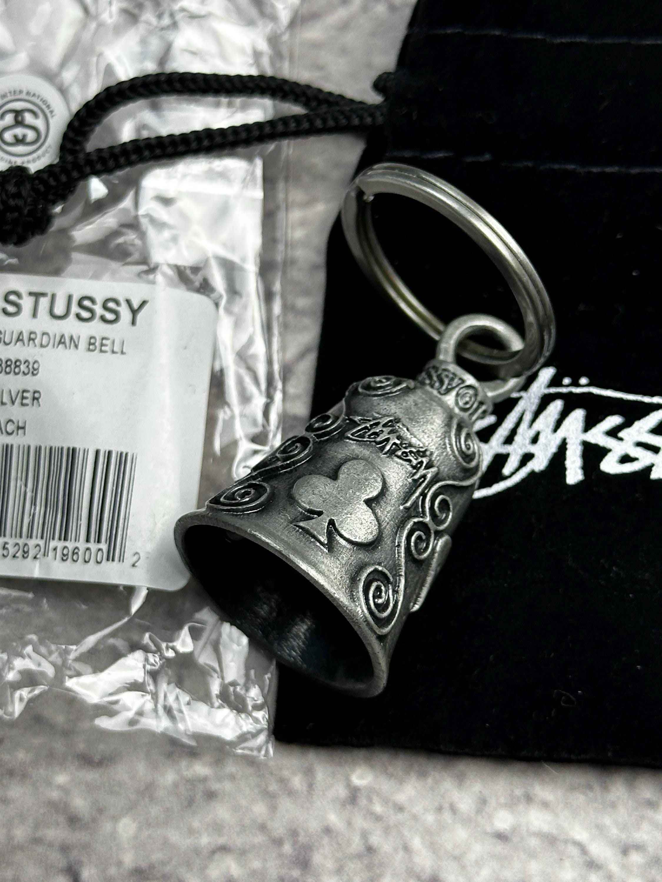 Stussy Guardian Bell Keychain Metal Keyring Streetwear EDC Bag 