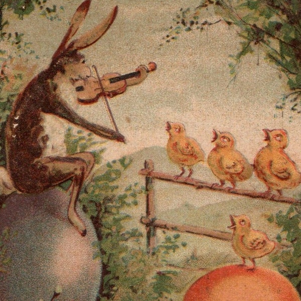 Unique Antique Easter Greetings Postcard Cancelled 1908