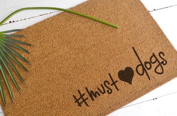 Hash Tag Must Love Dogs Coir Doormat Or Dog Mat
