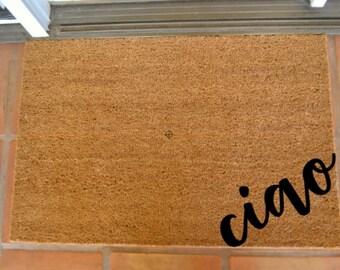 CIAO CORNER COIR Doormat  ... Hand Painted on a Coir Mat