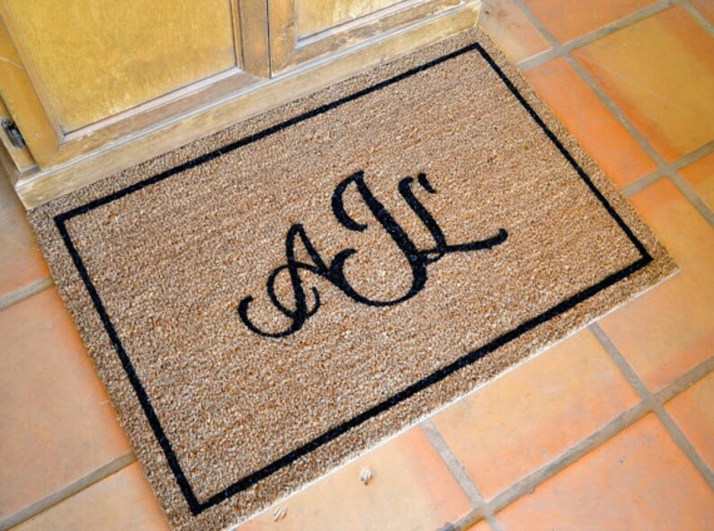 PERSONALIZED MONOGRAM Doormat Hand Painted Coir Mat with Etsy