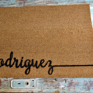 SCROLL NAME Doormat ... Hand Painted in CURSIVE on a Coir Mat image 4